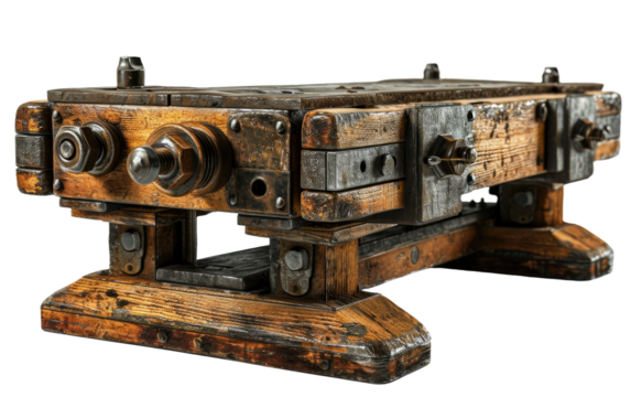 Robust Sturdy Bench Vise on Transparent Background