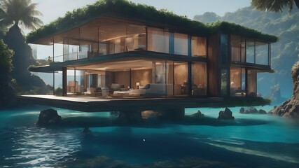 Home in Underwater Background Very cool