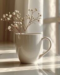 cup of tea and flowers