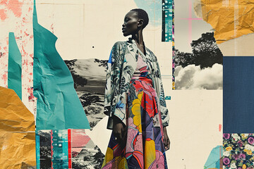 Collage visuals highlighting the journey of ethical fashion from production to use.