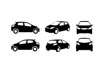 Car icon set isolated on the white background. Ready to apply to your design. Vector illustration.	
