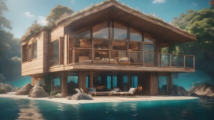 Home in Underwater Background Very cool