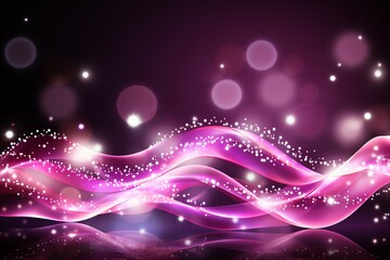 Vibrant abstract purple and pink digital wave background with luminous particles and stars