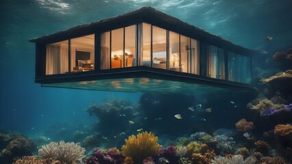 Home in Underwater Background Very cool