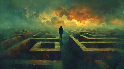  the mind navigates through the maze of ambiguity, finding strength in resilience