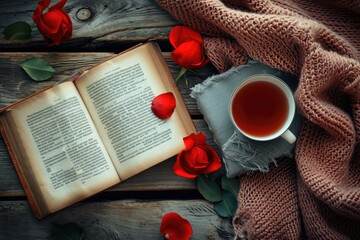 Thoughtful Valentine's Day Gifts for Bookworms- Bestselling Novels and Cozy Reading books - obrazy, fototapety, plakaty