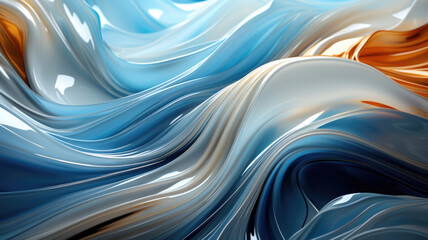 Luxury abstract dynamic smooth waves in shades of blue. Trendy blue and white abstract background and wallpaper. Can be used for many themes. Movement composition for yours cover, poster, design.