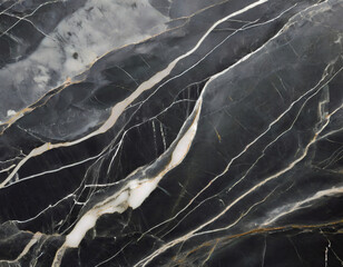 Close-up texture of black marble with white veins