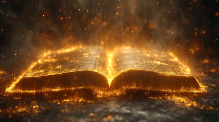 the book emits fire smoke with a 3d illustration