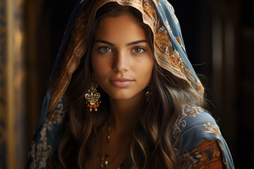 Beautiful woman in a traditional dress from Morocco