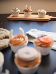 Viking Character Cupcakes display on table, creative cooking