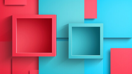 Red and Cyan abstract background vector presentation design. PowerPoint and Business background.