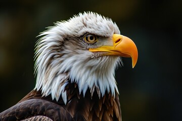 Shot of an eagle stoic gaze epitomizing the spirit of the untamed wilderness