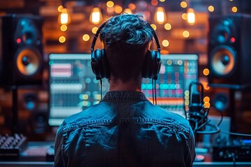 Obraz premium Visual storytelling in podcast marketing Illustrate impactful audio promotions through stock
