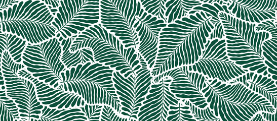palm leaves seamless pattern.	 - obrazy, fototapety, plakaty