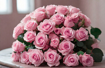 happy valentines day Fresh pink Roses ,bouquet of pink roses. pink roses bouquet