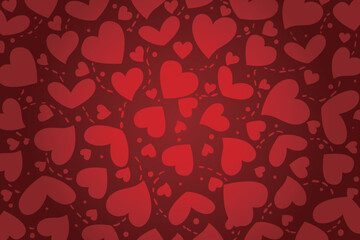 Vector love heart pattern, vector hand drawn Valentine's Day pattern, Valentine's Day background.