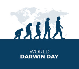 International Darwin Day. February 12. Holiday concept. Template for background with banner, poster and card. Vector illustration.