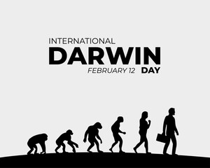 International Darwin Day. February 12. Holiday concept. Template for background with banner, poster and card. Vector illustration.