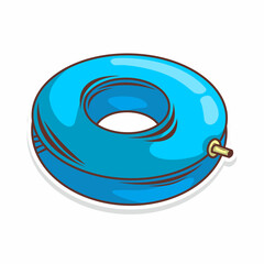 swimming tube doodle art. hand draw style