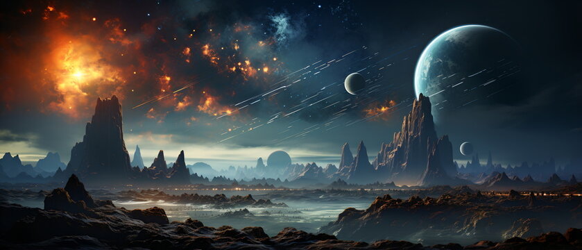 space digital artwork. Surreal fantasy space