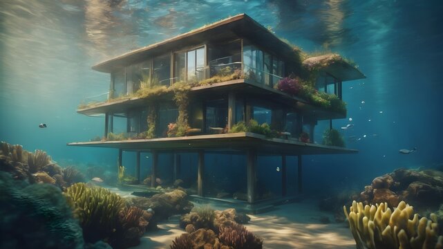 Home in Ocean Background Very cool