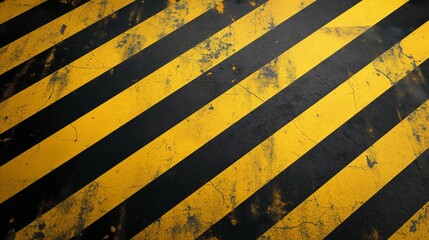 Grunge Black and Yellow Safety Stripes Texture