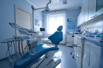 modern dental clinic interior with dentist 's chair