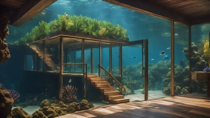 Home in Ocean Background Very cool