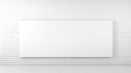 White modern brick wall interior decor and sign, blank white Gallery wall mockup interior home room