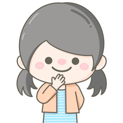 cute little pastel girl hand over the mouth oops