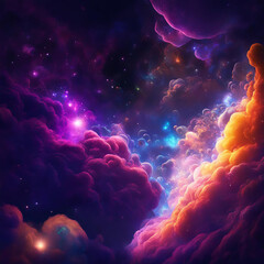 Rainbow cosmic clouds and nebulae.	
