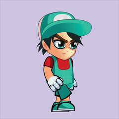 2d character run animation pose 4 vector illustration