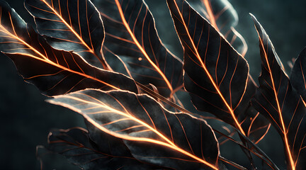 Obraz premium abstract Black leaves for tropical leaf background
