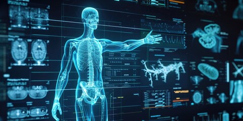 detailed anatomical structures revealed through MRI technology - obrazy, fototapety, plakaty