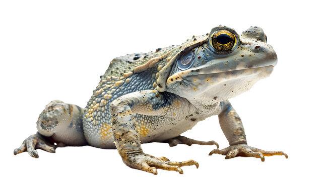 Close Up of Frog on White Background, Detailed Image of Amphibian