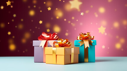 Obraz premium Gift box background, black friday sale, birthday, children's day, valentine's day and wedding gift background