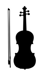 violin silhouette - vector illustration