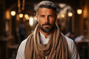 Fototapeta premium Handsome man in a traditional clothes from Arabia