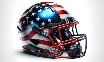 Fototapeta premium an American football helmet with a striking design featuring the American flag