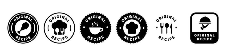 Original Recipe - Vector labels for food packaging. Stickers for product collection.
