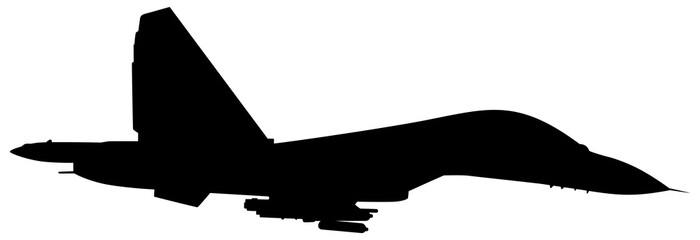 Silhouette of the Jet Fighter, Fighter aircraft are military aircraft designed primarily for air-to-air combat. Format PNG