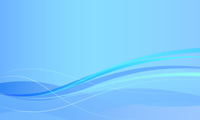 abstract blue background with smooth wavy lines and space for text