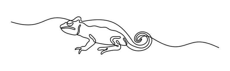 Chameleon Continuous Single Line Art