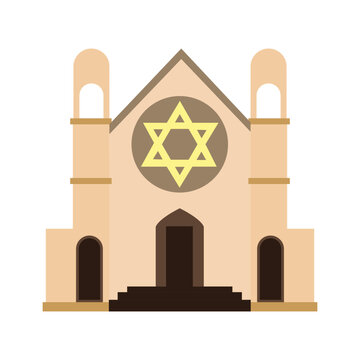 beige synagogue building with star of david clip art preview