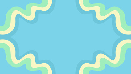 blue sky abstract background with waves frame in corner