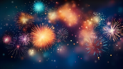 Fototapeta premium Fireworks background for celebration, holiday celebration concept