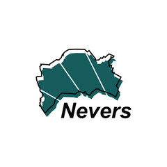 Vector Map of the Nevers. Borders of for your infographic. Vector illustration design template