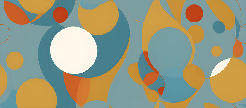 vintage circles background mid century bubbles seamless pattern tile banner