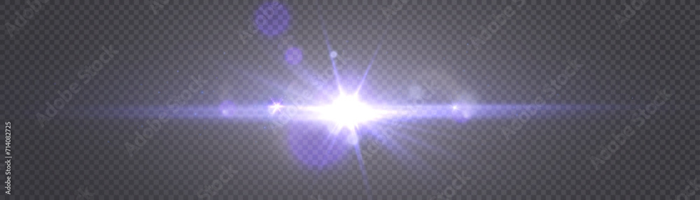 Poster glowing light effect. sparkling highlights of a bright flash with colorful purple shimmer. vector il